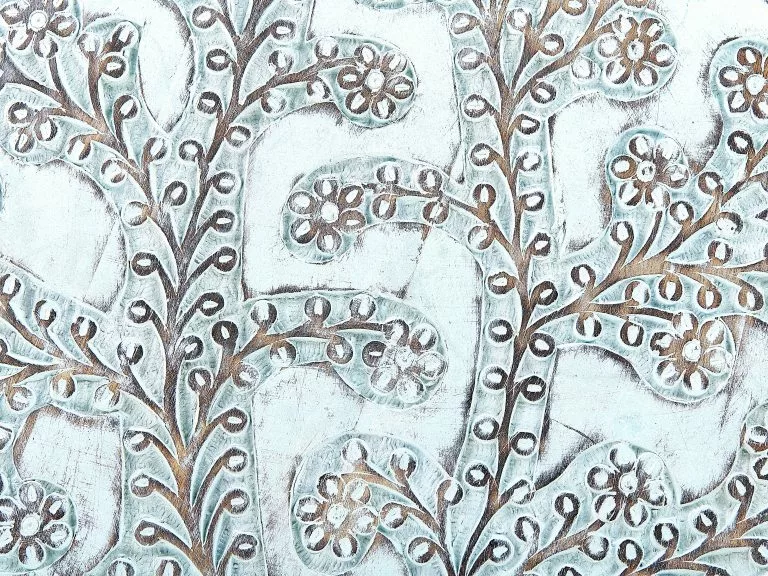 Beliani Mesa Auxiliar De Madera De Mango Azul Claro ⌀ 45 Cm BORAI - Imagen 5