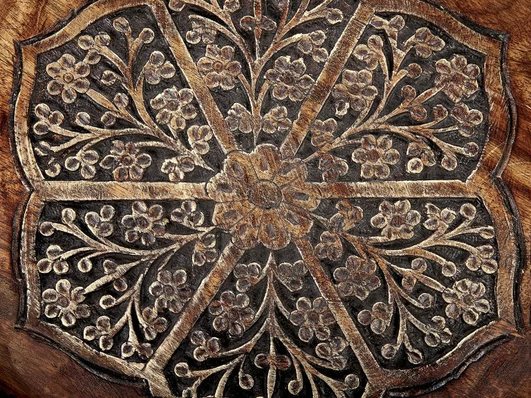 Beliani Conjunto De 2 Mesas De Madera De Mango Oscura ASTAI - Imagen 6