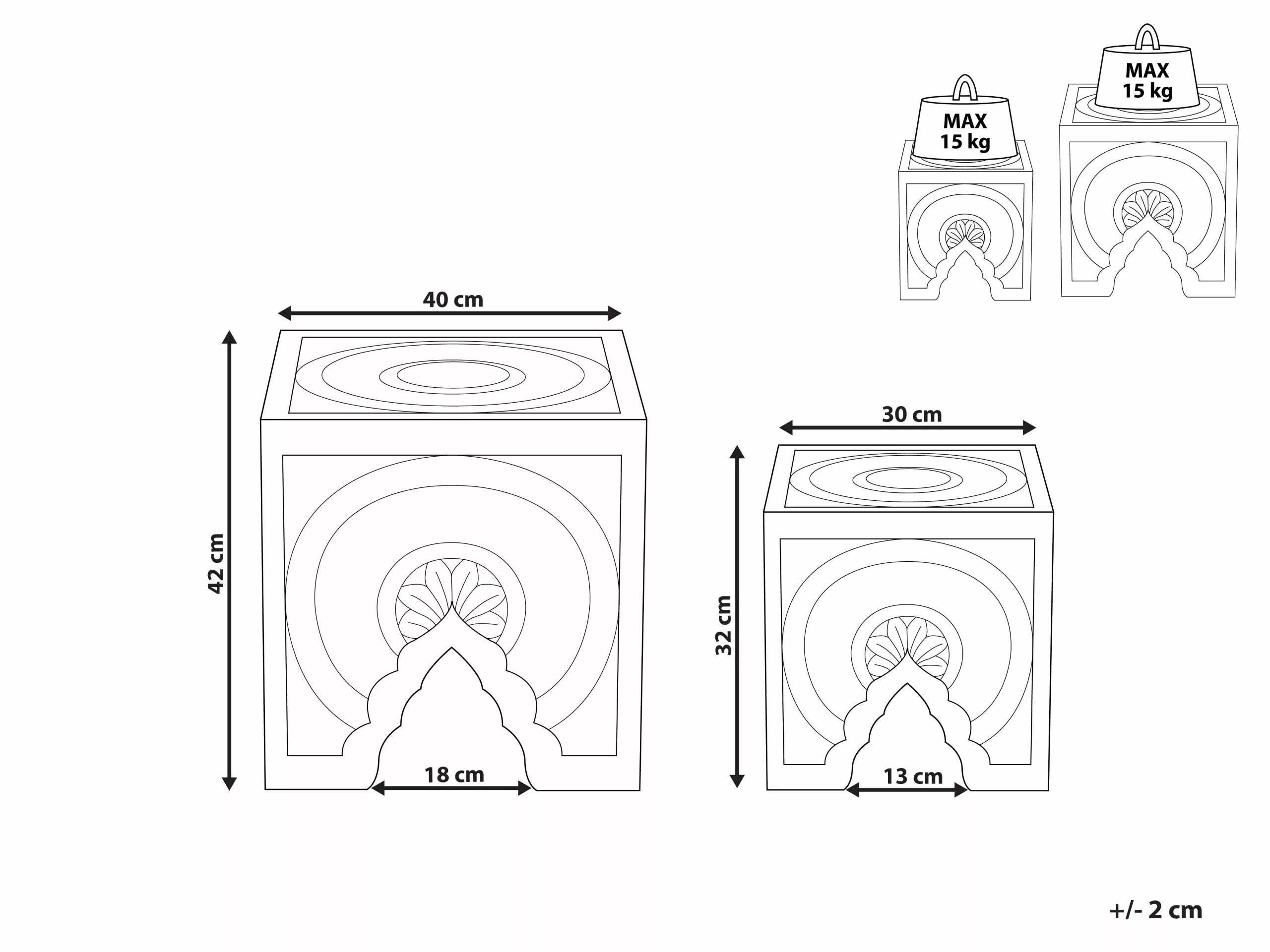 Beliani Conjunto De 2 Mesas Madera Oscura SHUKUR - Imagen 8