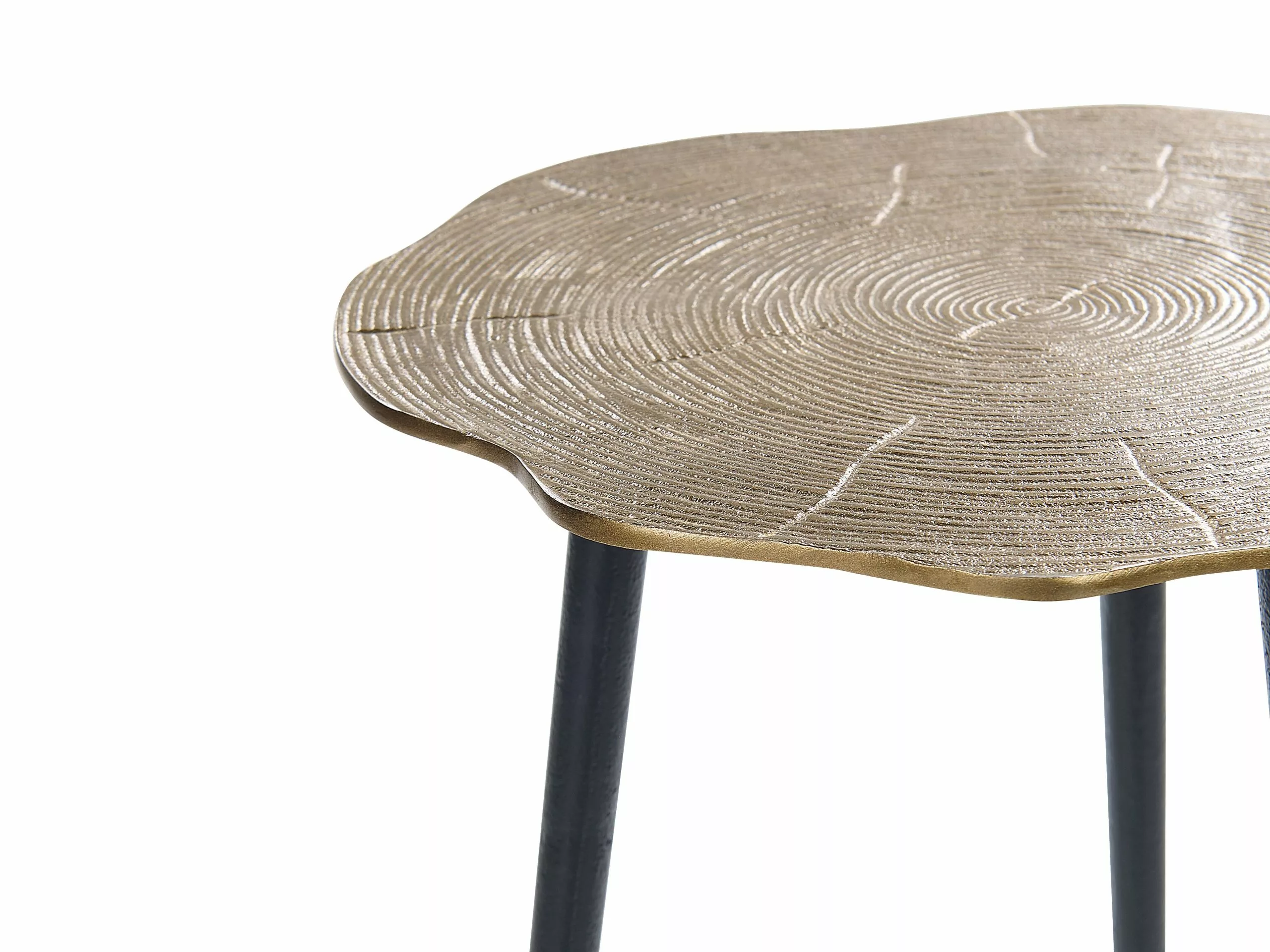 Beliani Mesa Auxiliar De Metal Dorado/negro ⌀ 33 Cm MUNNAR - Imagen 3