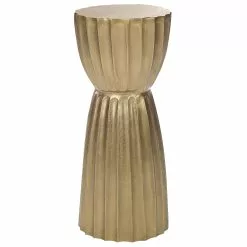 Beliani Mesa Auxiliar De Metal Dorado ⌀ 24 Cm OUYEN