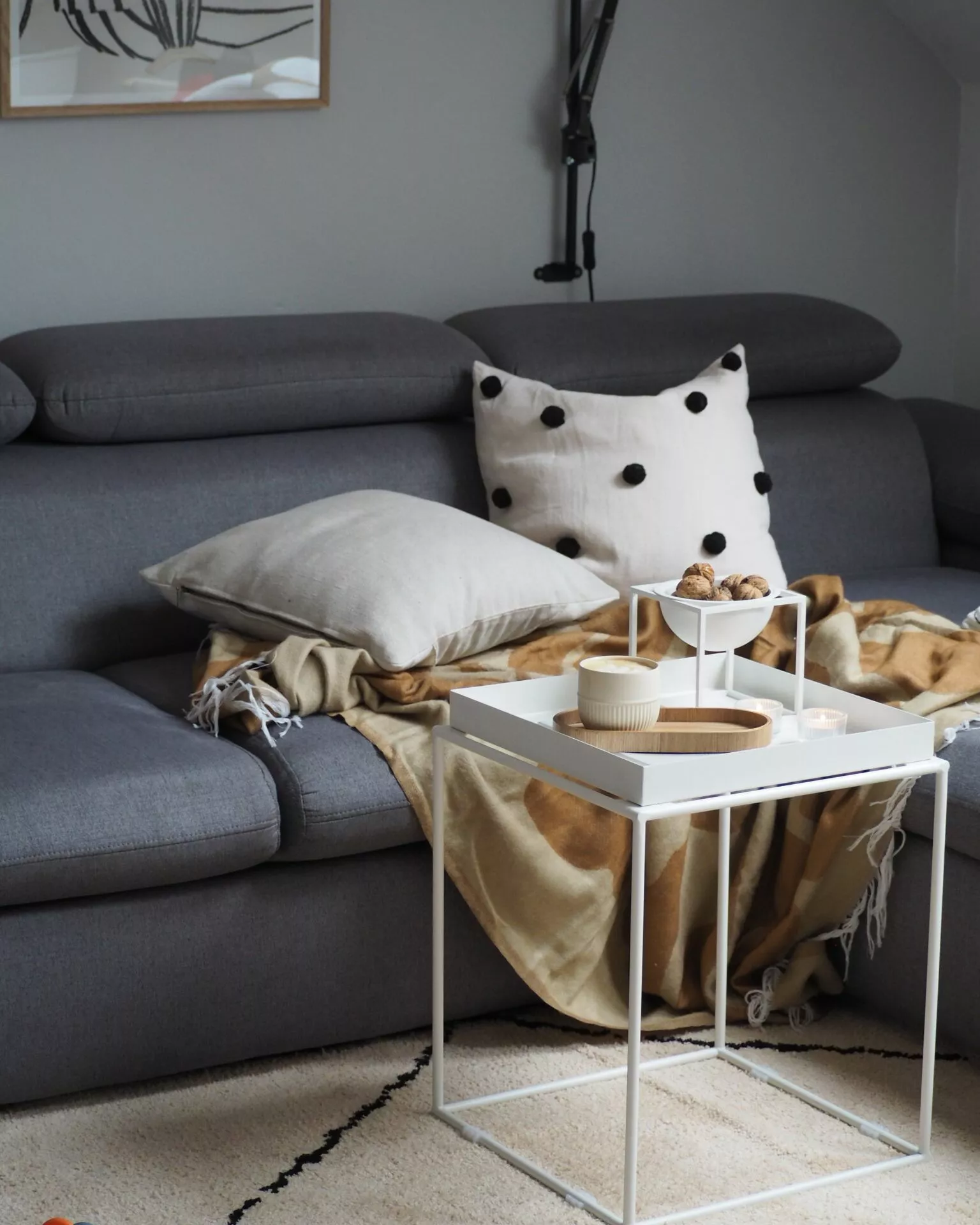 Beliani Mesa Auxiliar De Metal Blanco 38 X 38 Cm SAXON - Imagen 10