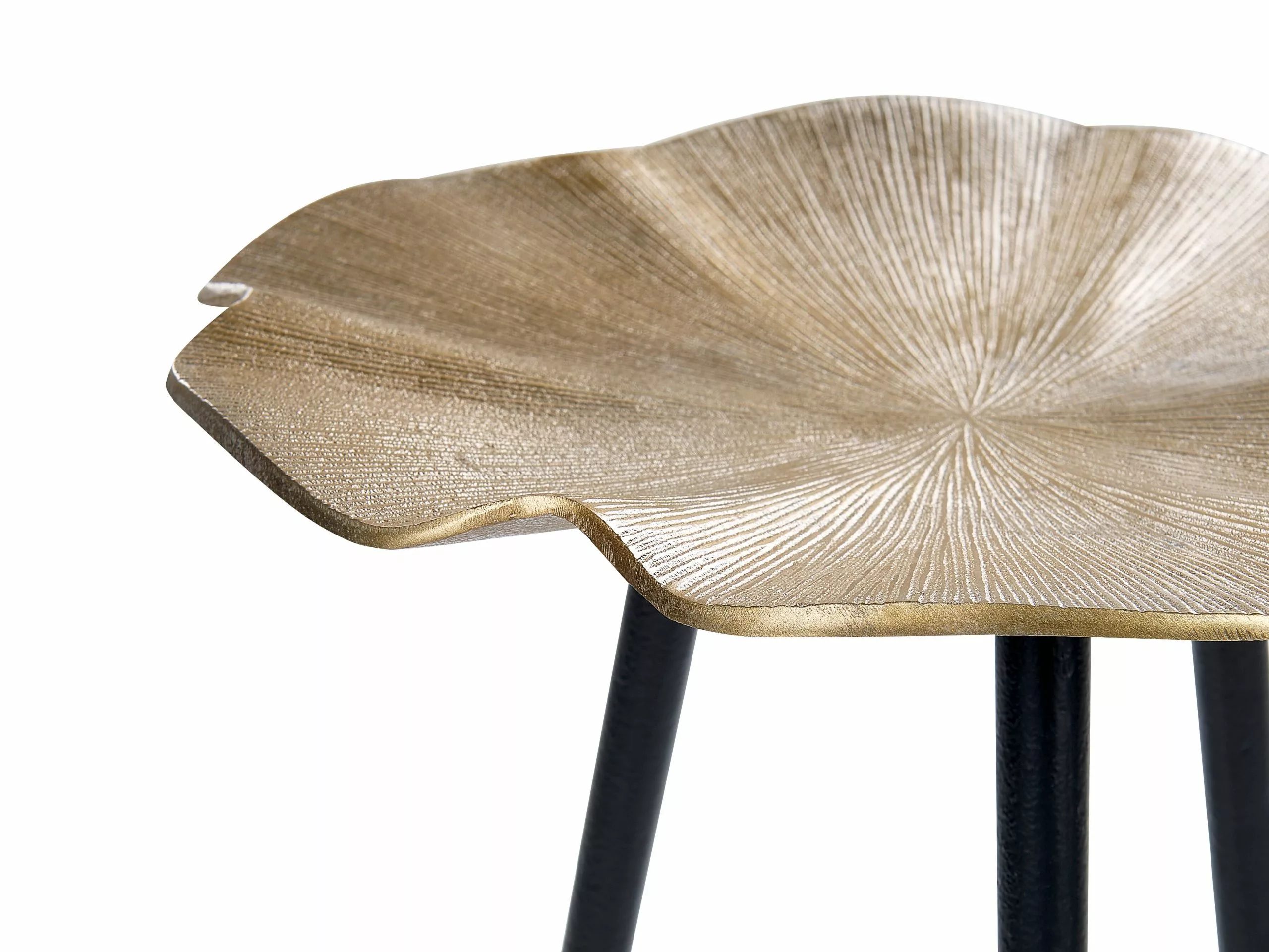 Beliani Mesa Auxiliar De Metal Dorado/negro 37 Cm PUDUR - Imagen 3