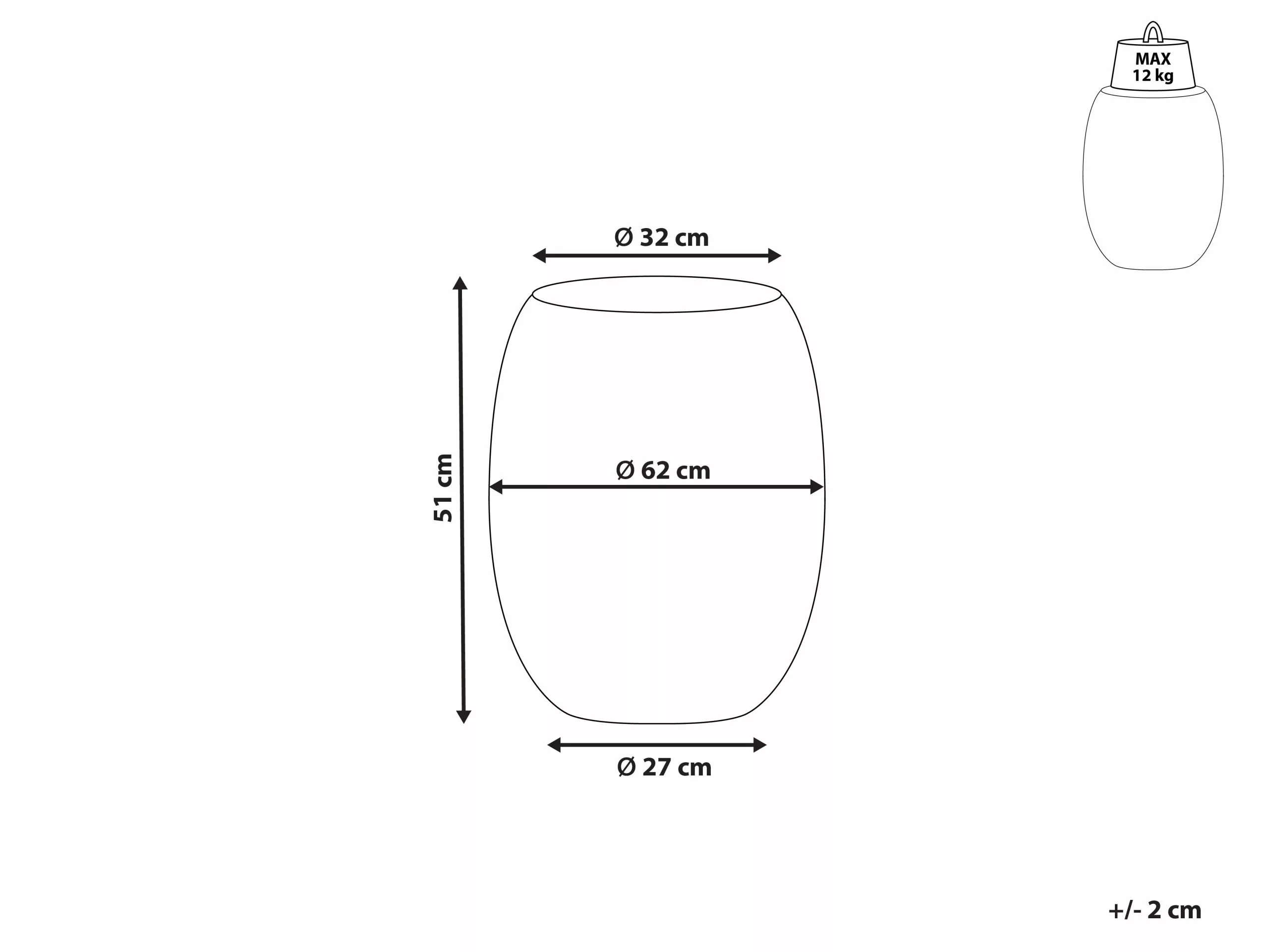 Beliani Mesa Auxiliar Negra ⌀ 32 Cm UHANA - Imagen 7
