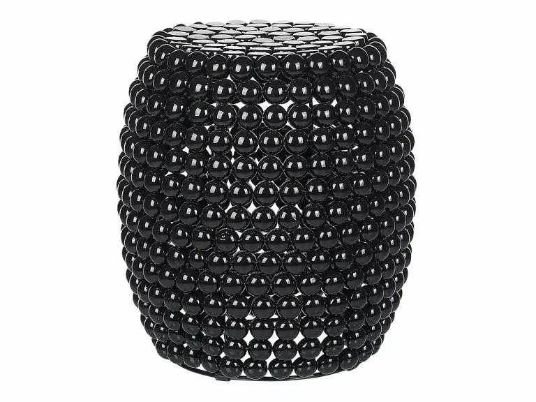 Beliani Mesa Auxiliar Negra ⌀ 28 Cm UHANA